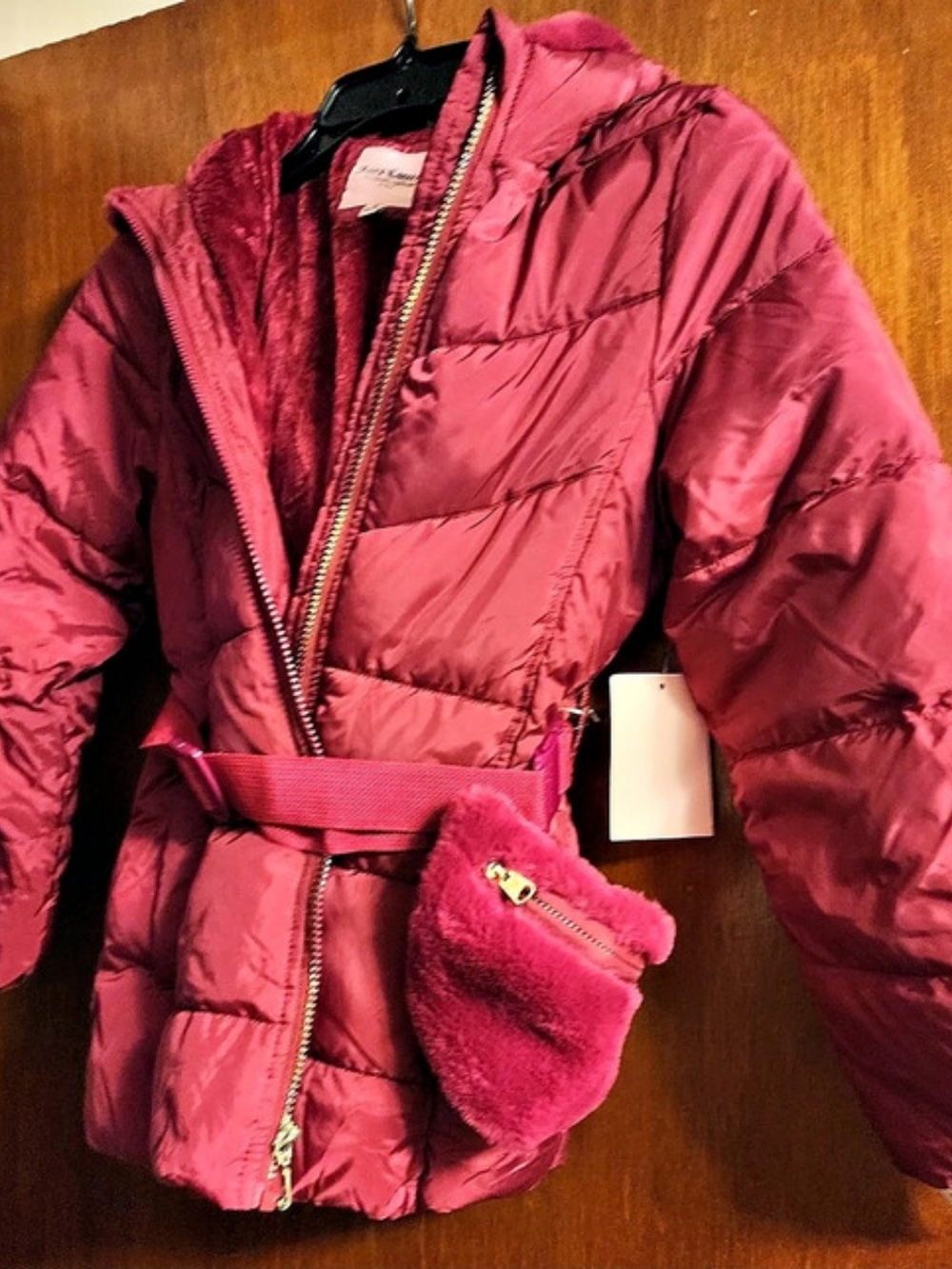 Juicy Couture Kids Puffer Coat Pink Size Medium NWT